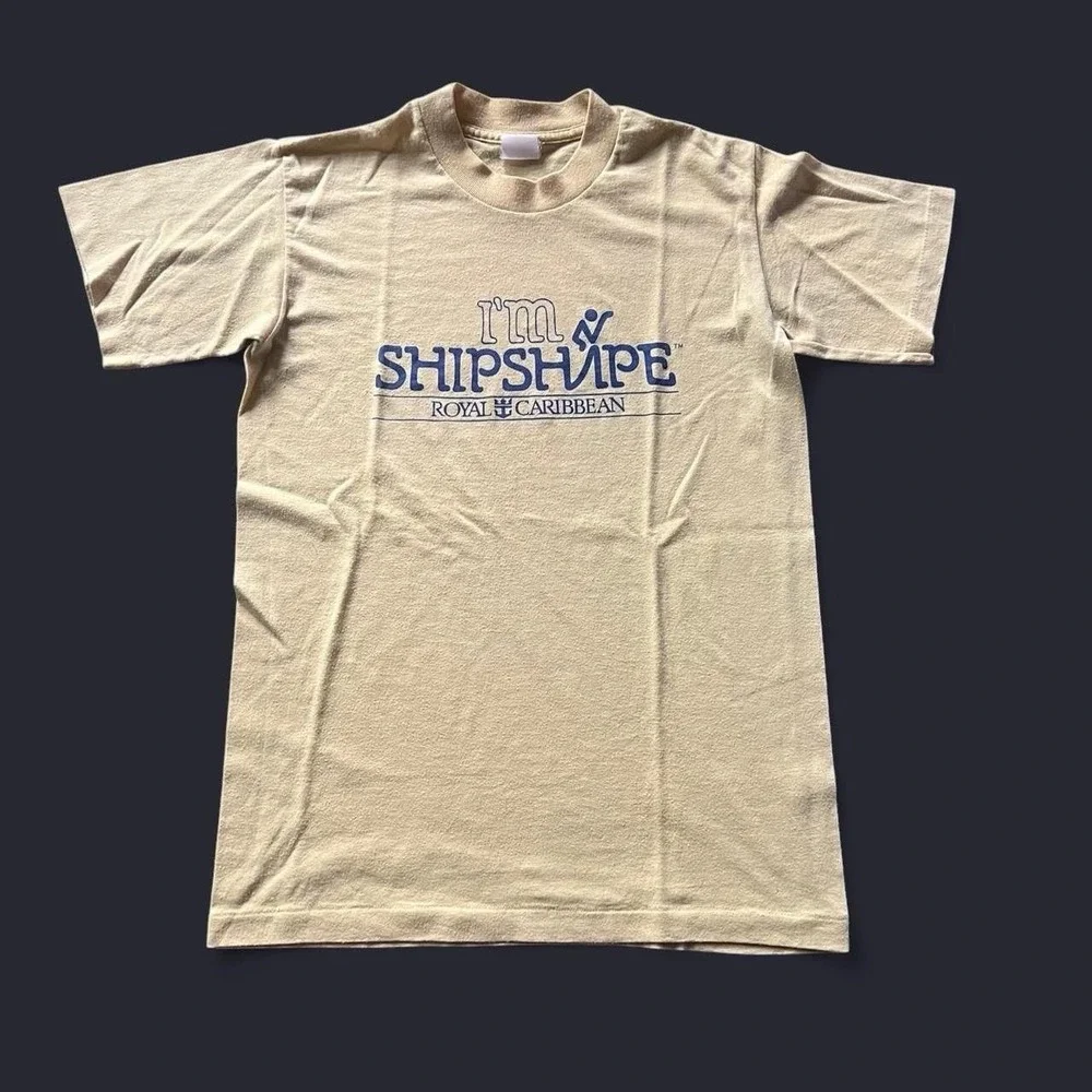 Vintage Royal Caribbean Yellow T-Shirt Men's Size Small Single Stitch Made In US